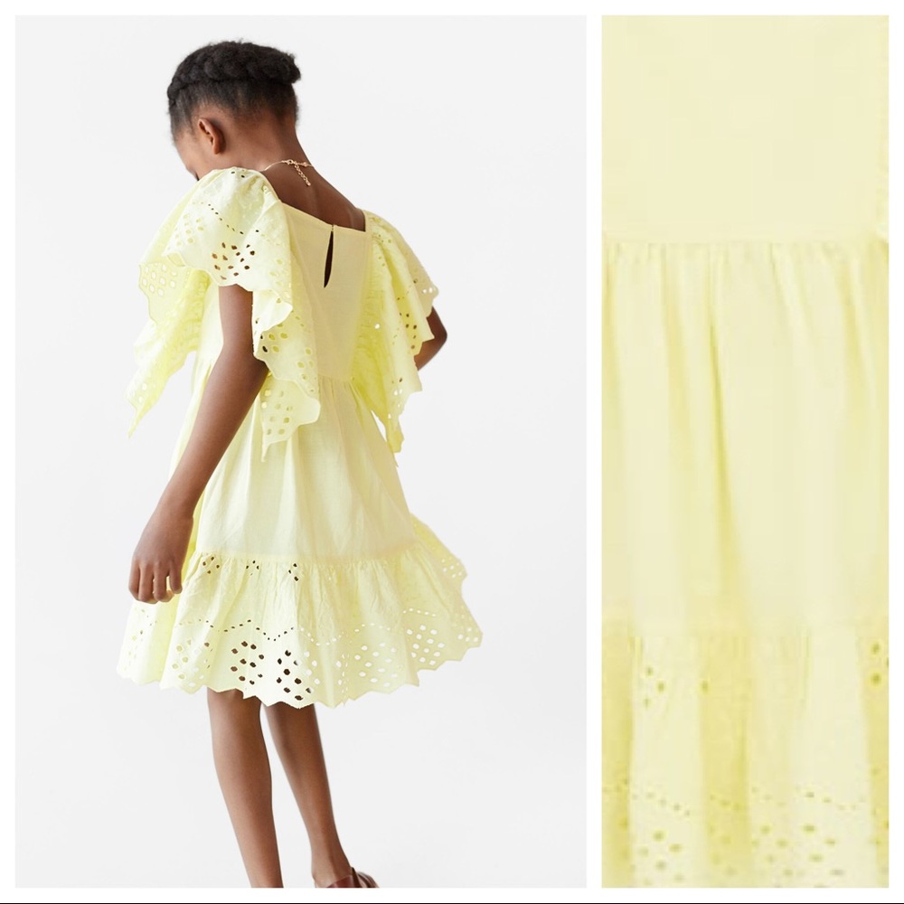 NWT Zara Cotton Swiss Embroidered Dress Size 11-12 - Picture 2 of 8